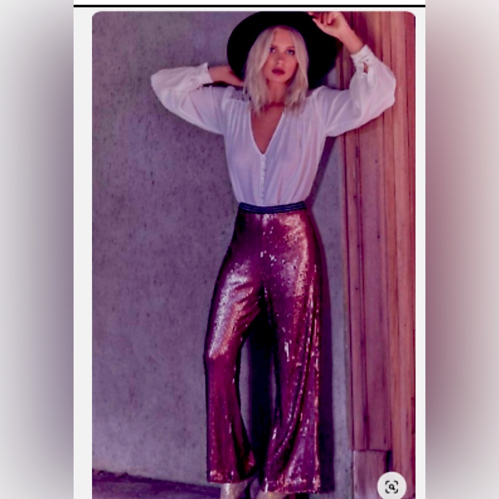 Free People Rose Gold Sequin Pants (size small)